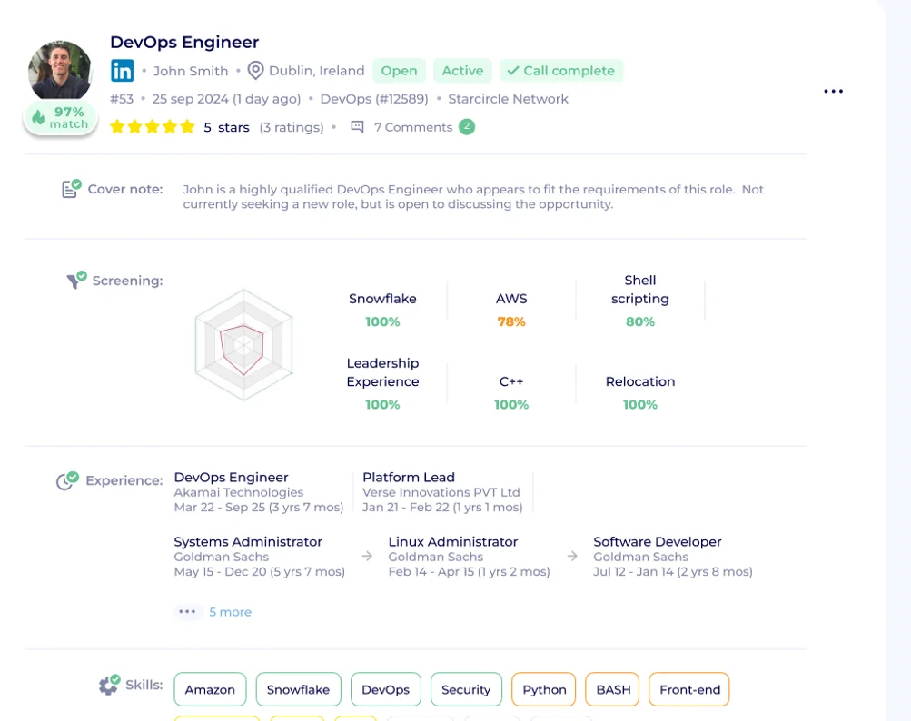 Starfinder Assess view